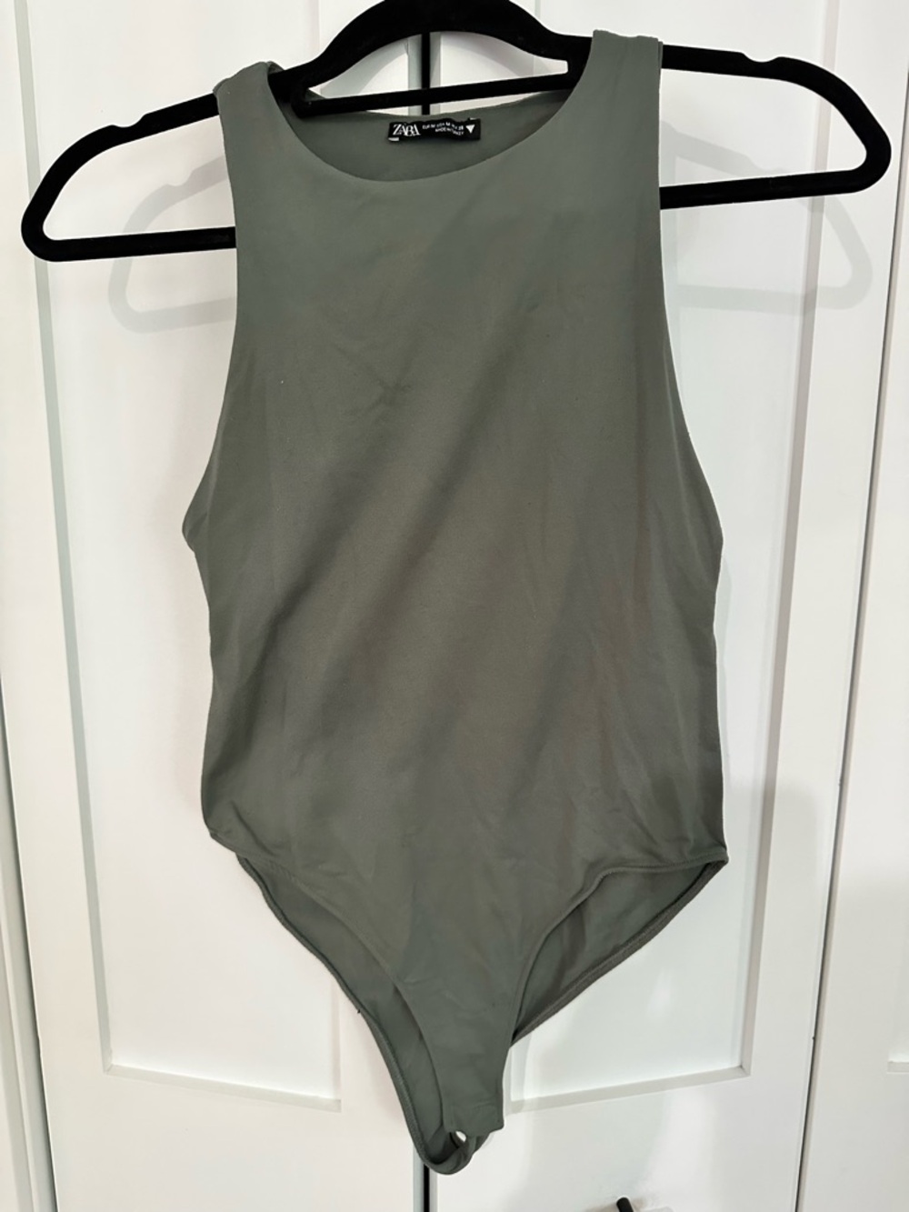Zara Olive Green Sleeveless One-Piece Bodysuit